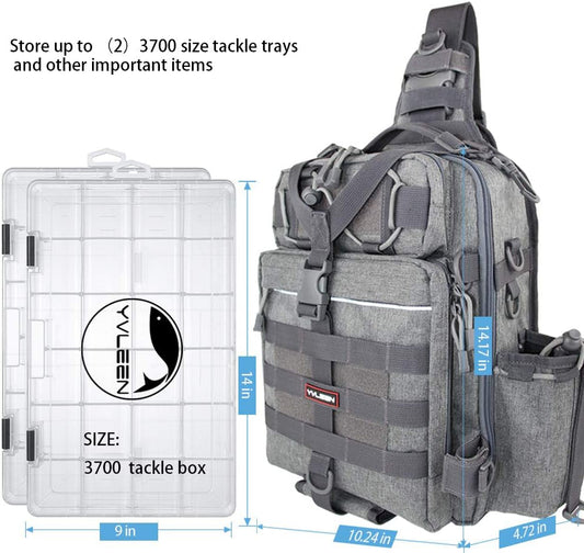 Water-Resistant Fishing Tackle Backpack with Rod Holder