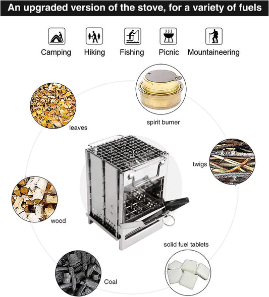 Portable Collapsible Wood Burning Stove for Camping